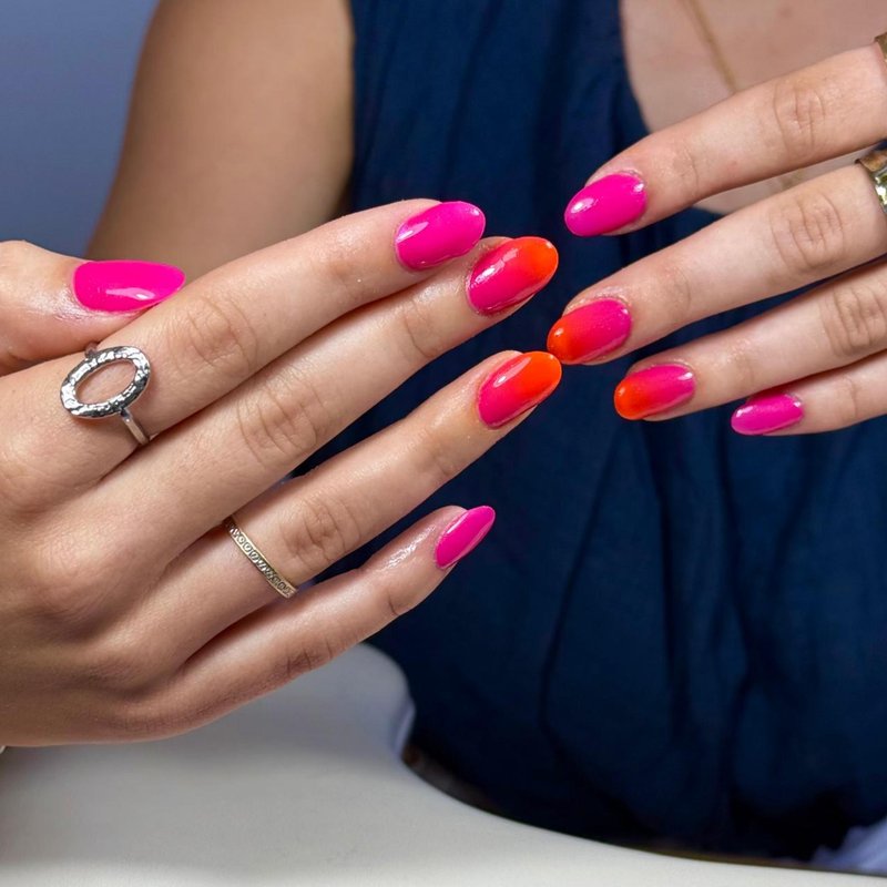 Réalisation dégradé rose orange